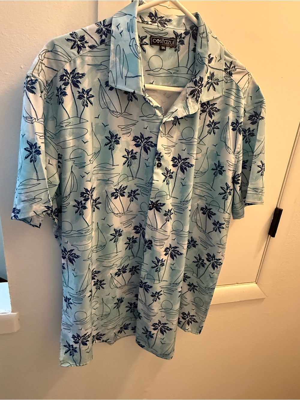 Costazul Light Blue Tropical Palm Polo